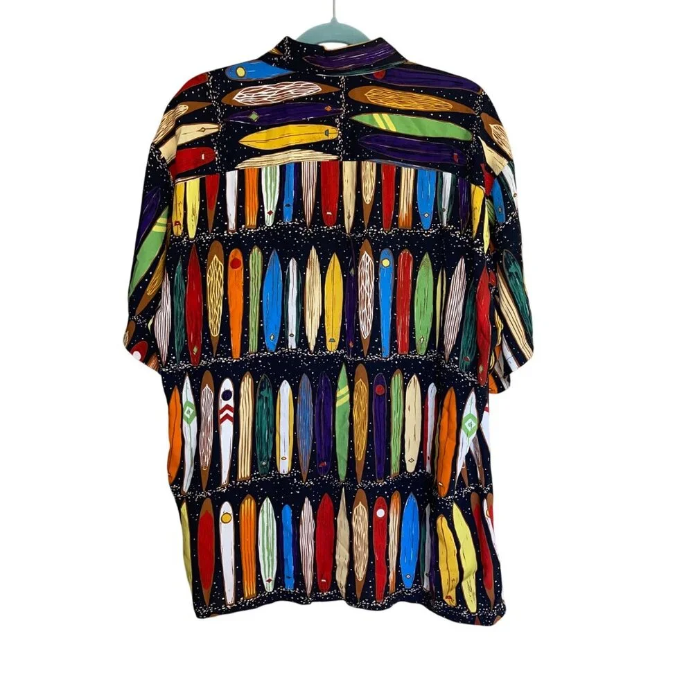 Kahala John Severson Mens Shirt Size XL Multicolor Surfboards Hawaiian - Picture 10 of 11